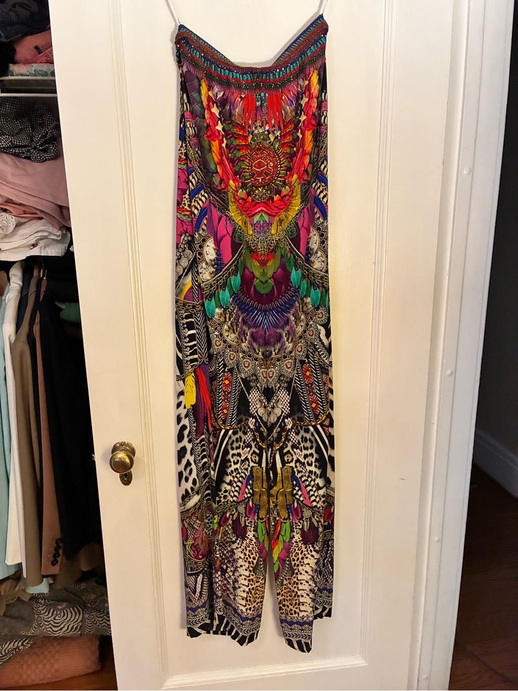Camilla Multicolor Feather & Medallion Print Dress